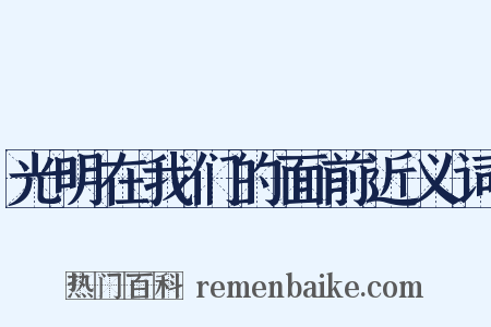 光明在我们的面前近义词是什么意思的图片